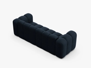 CANAPEA CU 3 LOCURI LUPIN 228, ALBASTRU INCHIS, CU TAPITERIE DIN TEXTIL BOUCLE BALOO, MICADONI - Img 3