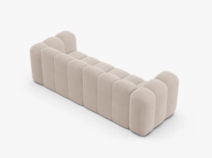 CANAPEA CU 3 LOCURI LUPIN 228, BEJ DESCHIS, CU TAPITERIE DIN CATIFEA VENUS, MICADONI - Img 3