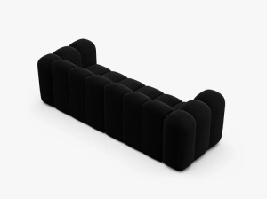 CANAPEA CU 3 LOCURI LUPIN 228, NEAGRA, CU TAPITERIE DIN CATIFEA SALVADOR, MICADONI - Img 3
