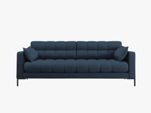 CANAPEA CU 3 LOCURI, MAMAIA ALBASTRU NEVE, CU TAPITERIE DIN TEXTIL FIN, MICADONI