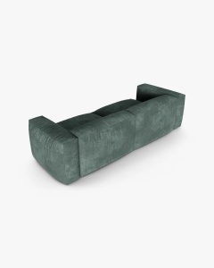 CANAPEA CU 3 LOCURI MARTINA, 120X184 CM, ADANCIME SCAUN 90 CM, VERDE MUSCHI, TAPITAT CU TAPITERIE DIN TEXTIL CATIFEA VOGUE, MICADONI - Img 3