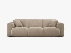 CANAPEA CU 3 LOCURI, MOLINO, 235 CM, BEJ INCHIS, CU TAPITERIE DIN TEXTIL CHENILLE EDEN, MICADONI