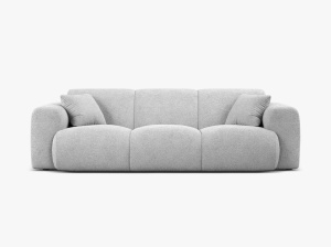 CANAPEA CU 3 LOCURI, MOLINO, 235 CM, GRI DESCHIS, CU TAPITERIE DIN TEXTIL BOUCLE BALOO, MICADONI