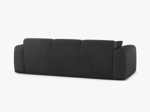 CANAPEA CU 3 LOCURI, MOLINO, 235 CM, GRI INCHIS, CU TAPITERIE DIN TEXTIL CHENILLE REBEL, MICADONI - Img 3
