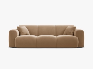 CANAPEA CU 3 LOCURI, MOLINO, 235 CM, NISIPIU, CU TAPITERIE DIN TEXTIL CATIFEA VELVET CASINO, MICADONI