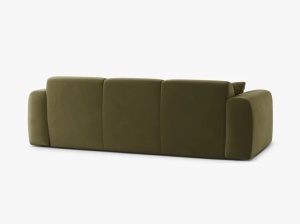 CANAPEA CU 3 LOCURI, MOLINO, 235 CM, VERDE DESCHIS, CU TAPITERIE DIN TEXTIL CATIFEA VELVET CASINO, MICADONI - Img 3
