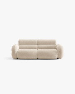 CANAPEA CU 3 LOCURI, NEO, BEJ DESCHIS, 220X100 CM, TAPITAT CU TAPITERIE DIN TEXTIL CHENILLE GOLD, MICADONI