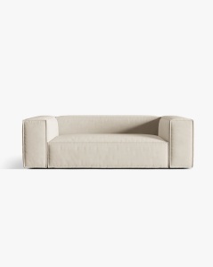 CANAPEA CU 3 LOCURI, NURIA BEJ 210X110 CM, TAPITAT CU TAPITERIE DIN TEXTIL CATIFEA PARIS, MICADONI