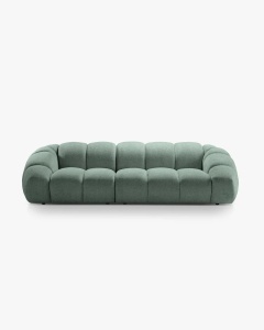 CANAPEA CU 4 LOCURI DIANA, VERDE MENTA, 294X114 CM, TAPITAT CU TAPITERIE DIN TEXTIL STRUCTURAT BUBBLE, MICADONI
