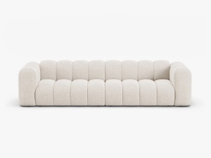 CANAPEA CU 4 LOCURI LUPIN 288, BEJ DESCHIS, CU TAPITERIE DIN TEXTIL CHENILLE EDEN, MICADONI