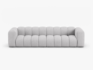 CANAPEA CU 4 LOCURI LUPIN 288, GRI DESCHIS, CU TAPITERIE DIN TEXTIL BOUCLE BALOO, MICADONI - Img 3