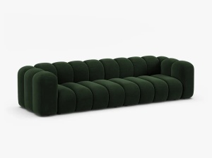 CANAPEA CU 4 LOCURI LUPIN 288, VERDE SMARALD, CU TAPITERIE DIN CATIFEA VENUS, MICADONI - Img 2