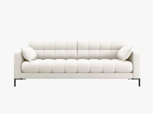 CANAPEA CU 4 LOCURI, MAMAIA BEJ DESCHIS NEVE, CU TAPITERIE DIN TEXTIL FIN, MICADONI