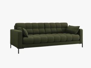 CANAPEA CU 4 LOCURI, MAMAIA VERDE OLIV INCHIS NEVE, CU TAPITERIE DIN TEXTIL FIN, MICADONI - Img 2