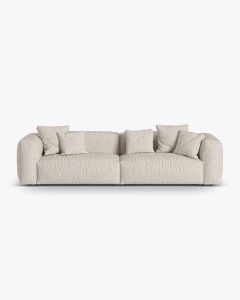 CANAPEA CU 4 LOCURI, MARTINA, BEJ, 320 CM, CU TAPITERIE DIN TEXTIL BOUCLE MONET, MICADONI