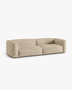 CANAPEA CU 4 LOCURI, MARTINA, BEJ DESCHIS, 320 CM, CU TAPITERIE DIN TEXTIL CATIFEA VOGUE, MICADONI - Img 2