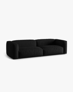 CANAPEA CU 4 LOCURI, MARTINA, NEGRU, 320 CM, CU TAPITERIE DIN TEXTIL STRUCTURAT BOSTON, MICADONI - Img 2