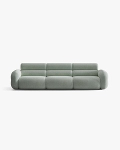 CANAPEA CU 4 LOCURI, NEO, ALBASTRU PAL, 305X100 CM, TAPITAT CU TAPITERIE DIN TEXTIL CHENILLE SILENCIO, MICADONI
