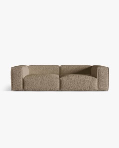 CANAPEA CU 4 LOCURI, NURIA CAPPUCCINO, 250X110 CM, TAPITAT CU TAPITERIE DIN TEXTIL BOUCLE MONET, MICADONI