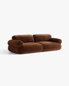 CANAPEA CU 4 LOCURI, OPHELIA, MARO, 257 CM, CU TAPITERIE DIN TEXTIL CATIFEA VENUS, MICADONI - Img 2