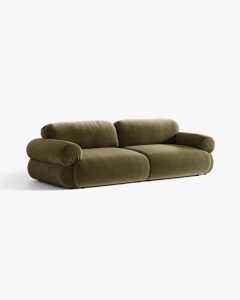 CANAPEA CU 4 LOCURI, OPHELIA, VERDE, 257 CM, CU TAPITERIE DIN TEXTIL CATIFEA VENUS, MICADONI - Img 2