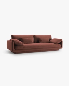 CANAPEA CU 4 LOCURI, TORINO, 250X103, MARO-ROSU CALD, CU TAPITERIE DIN TEXTIL CATIFEA CASINO, MICADONI - Img 4