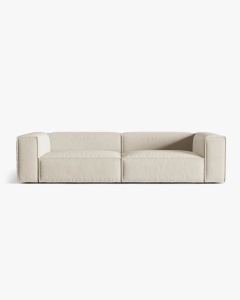 CANAPEA CU 5 LOCURI, NURIA BEJ, 290X110 CM, TAPITAT CU TAPITERIE DIN TEXTIL CATIFEA PARIS, MICADONI