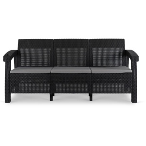 CANAPEA DE GRADINA/TERASA, FLINT, ARTIM MEBLE, DIN TECHNORATAN, CULOARE NEAGRA - Img 2