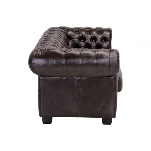 CANAPEA DE LUX CHESTERFIELD 200CM, DIN PIELE NATURALA, CULOARE MARO, ARTIM SELECTION - Img 5