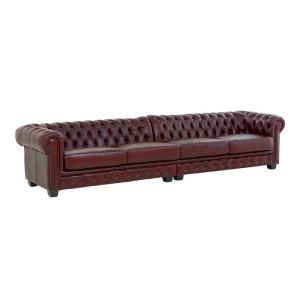 CANAPEA DE LUX CHESTERFIELD 352CM, 6 LOCURI, DIN PIELE NATURALA, CULOARE ROSU ANTIC, ARTIM SELECTION DESCRIERE: E