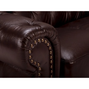 CANAPEA DE LUX CHESTERFIELD HEREFORD 168CM, 2 LOCURI, DIN PIELE NATURALA, CULOARE MARO, ARTIM SELECTION - Img 4
