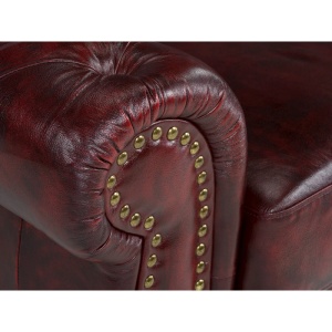 CANAPEA DE LUX CHESTERFIELD HEREFORD 168CM, 2 LOCURI, DIN PIELE NATURALA, CULOARE ROSU ANTIC, ARTIM SELECTION - Img 7