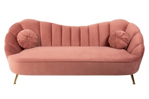 CANAPEA DEOSEBITA 220CM, CATIFEA ROZ INCHIS, DESIGN RETRO, ARTIM GROUP SELECTION - Img 7