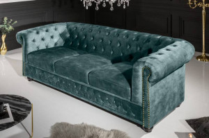 CANAPEA DEOSEBITA, CHESTERFIELD 205CM, DIN LEMN MASIV SI CATIFEA, DESIGN MODERN, ARTIM GROUP SELECTION - Img 2