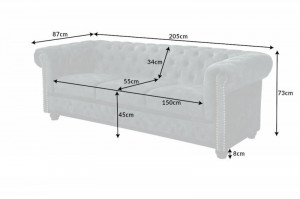 CANAPEA DEOSEBITA, CHESTERFIELD 205CM, DIN LEMN MASIV SI CATIFEA, DESIGN MODERN, ARTIM GROUP SELECTION - Img 7