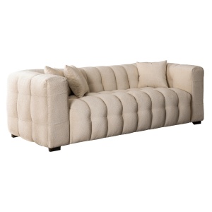 CANAPEA ELEGANTA 3 LOCURI, ARTIM MEBLE, MATERIAL TEXTIL SI LEMN, CULOARE CREM, STIL MODERN - Img 8