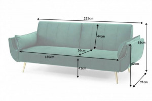 CANAPEA EXTENSIBILA 215CM, DIN CATIFEA VERDE/ AURIU, DESIGN MODERN, ARTIM GROUP SELECTION - Img 8