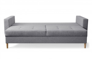 CANAPEA EXTENSIBILA ALVA GRI DESCHIS TAPITERIE DIN STOFA STIL SCANDINAV - Img 4