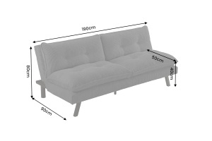 CANAPEA EXTENSIBILA COCO 190CM, 3 LOCURI, REALIZATA DIN LEMN SI CATIFEA, DE CULOARE GRI, ARTIM GROUP SELECTION - Img 6