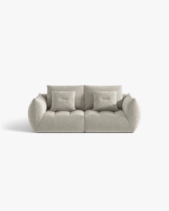 CANAPEA EXTENSIBILA CU 3 LOCURI, BLOOM, 232 CM, GRI DESCHIS, CU TAPITERIE DIN TEXTIL STRUCTURAT WIND, MICADONI