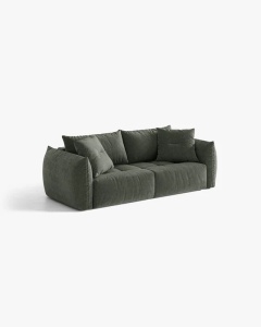 CANAPEA EXTENSIBILA CU 3 LOCURI, BLOOM, 250 CM, VERDE MUSCHI, CU TAPITERIE DIN TEXTIL STRUCTURAT WIND, MICADONI - Img 2