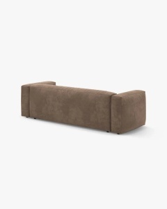 CANAPEA EXTENSIBILA, CU 3 LOCURI, MARTINA, BEJ INCHIS, 264 CM, CU TAPITERIE DIN TEXTIL CATIFEA VOGUE, MICADONI - Img 5