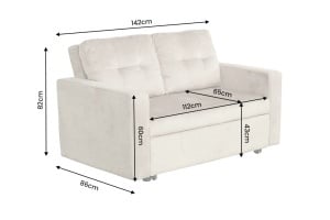 CANAPEA EXTENSIBILA DE APARTAMENT, SMART 140CM, 2 LOCURI, DIN LEMN SI MATERIAL CATIFEA, CULOARE GRI, INVICTA INTERIOR - Img 8