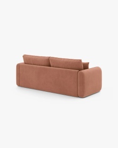 CANAPEA EXTENSIBILA DORMI, ROZ, 225X94 CM, TAPITAT CU TAPITERIE DIN TEXTIL CATIFEA SALVADOR, MICADONI - Img 6