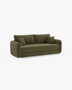 CANAPEA EXTENSIBILA DORMI, VERDE, 225X94 CM, TAPITAT CU TAPITERIE DIN TEXTIL CATIFEA SALVADOR, MICADONI - Img 3