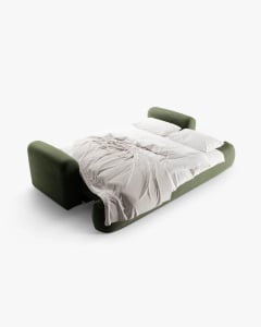 CANAPEA EXTENSIBILA ELLA, VERDE, 253X108 CM, TAPITAT CU TAPITERIE DIN TEXTIL CATIFEA VOGUE, MICADONI - Img 5
