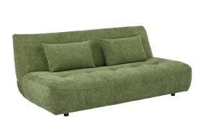 CANAPEA EXTENSIBILA ELYPSE 200CM, 3 LOCURI, REALIZATA DIN LEMN MASIV SI TEXTIL CHENILLE, CULOARE VERDE, INVICTA INTERIOR - Img 4