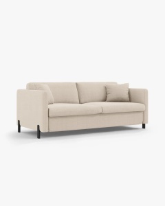 CANAPEA EXTENSIBILA GLORIA, CU 2 LOCURI, BEJ, 102X186 CM, TAPITAT CU TAPITERIE DIN TEXTIL STRUCTURAT BJORN, MICADONI - Img 5