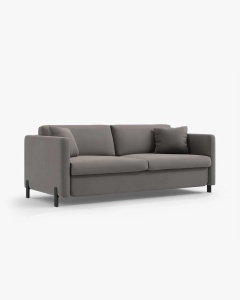 CANAPEA EXTENSIBILA GLORIA, CU 2 LOCURI, GRI, 102X186 CM, TAPITAT CU TAPITERIE DIN TEXTIL CATIFEA SALVADOR, MICADONI - Img 5