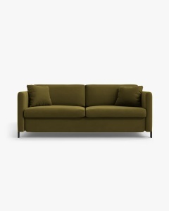 CANAPEA EXTENSIBILA GLORIA, CU 2 LOCURI, VERDE, 102X186 CM, TAPITAT CU TAPITERIE DIN TEXTIL CATIFEA SALVADOR, MICADONI